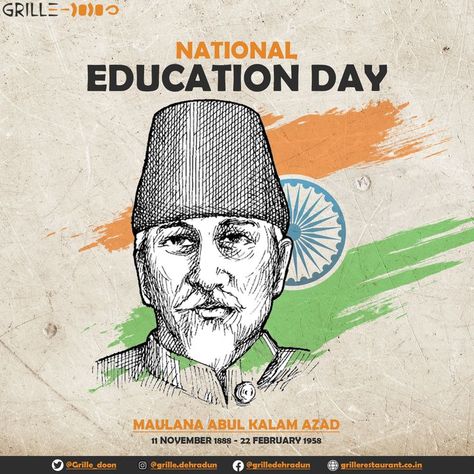 National Education Day is an annual observance in India to commemorate the birth anniversary of Maulana Abul Kalam Azad, the first education minister of independent India, who served from 15 August 1947 until 2 February 1958. . . #nationaleducationday #education #learning #school #study #student #knowledge #college #teacher #learn #university #teaching #teachers #inspiration Teachers Inspiration, Abul Kalam Azad, 15 August 1947, National Education Day, College Teacher, University Teaching, Education Day, India Independence, Teaching Teachers