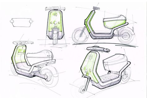 beeld liggend62 Electric Scooter Design, Means Of Transport, Car Advertising Design, Electric Bike Kits, Bike Sketch, Motorcycle Illustration, Best Electric Scooter, Perspective Drawing Lessons, Scooter Design