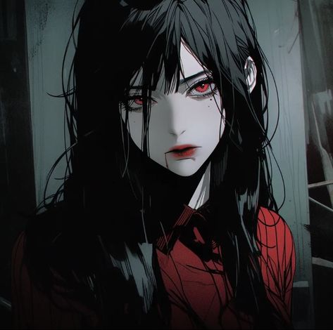 Long Black Hair, Red Eyes, Long Black, Profile Pictures, Anime Character, Anime Icons, Short Videos, Black Hair, A Girl