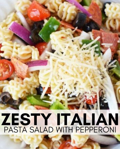 Spicy Italian Pasta Salad, Italian Pasta Salad With Lettuce, Italian Pasta Salad With Ham, Macaroni Salad Italian Dressing, Italian Pasta Salad With Pepperoni, Pasta Salad With Pepperoni, Radiatore Pasta, Salad With Pepperoni, Zesty Italian Pasta Salad