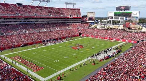 Raymond James Stadium - Tampa Bay Buccaneers Tampa Bay Buccaneers Football, Raymond James Stadium, Buccaneers Football, Nfl Stadiums, Stadium Design, Clearwater Florida, After Running, Nfl Games, Kids Running