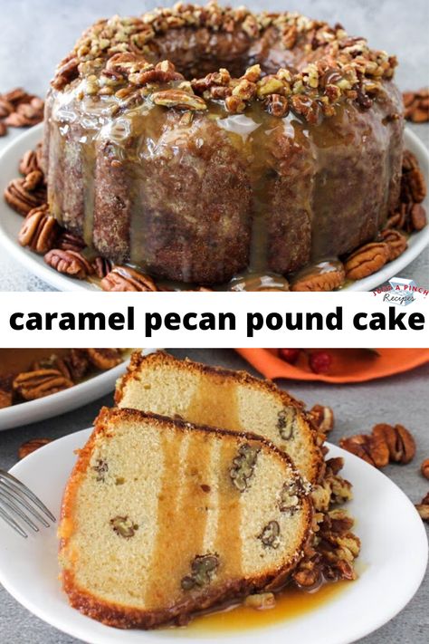 Caramel Pecan Pound Cake is a delicious dessert recipe! Caramel Pound Cake, Pecan Pound Cake, Fall Dessert Recipes Easy, Pound Cake Recipe, Pecan Cake, Pound Cakes, Caramel Pecan, Fall Dessert Recipes, Caramel Recipes