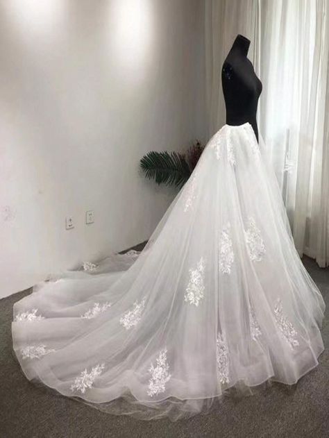 European And American Style Bridal Embroidered Multi-layered Puffy Detachable Princess Type Luxurious Long Train Skirt | SHEIN Detachable Wedding Skirt, Mermaid Sequin Dress, Train Skirt, Applique Skirt, Detachable Skirt, Dress Train, Bridal Skirts, Fairy Skirt, Gown Skirt