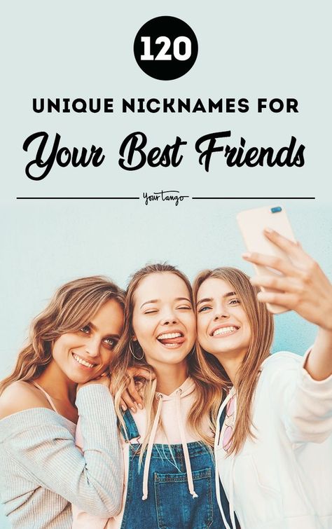 120 Cute, Funny Nicknames For Best Friends (Guys & Girls) | YourTango #friendship #bff #bsf Another Name For Best Friend, Funny Contact Names For Friends, Cute Bff Nicknames, Nicknames For Best Friends Funny, Cute Best Friend Nicknames, Cute Name For Best Friend, Names For Your Best Friend, Best Friend Nicknames, Nick Names For Best Friends Girl