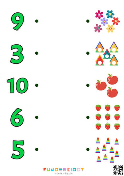 Printable Number Recognition Activities for Preschool Connecting Numbers Worksheet, Number Recognition Activities 1-10, Number 1 To 10 Worksheets, Count And Match 1-10, Matching Numbers 1-10 Free Printable, Matching Numbers Preschool, Writing Numbers Kindergarten, Math Counting Worksheets, Worksheet For Nursery Class