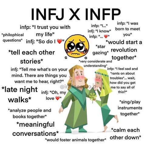 Infj X Infp Love, Infp Relationship Dynamics, Mbti Relationships Infp, Infj Infp Relationships, Infp Infj Relationship, Infp X Infj, Haku X Chihiro, Type Infp, Infp Things