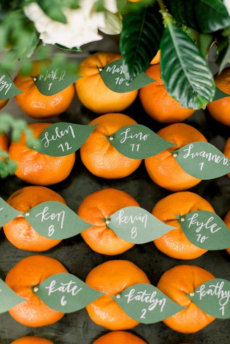 Citrus Decor, Newport Beach Wedding, Beach Wedding Planning, Deco Fruit, Fruit Wedding, Citrus Wedding, Orange Party, Newport Wedding, Orange Grove