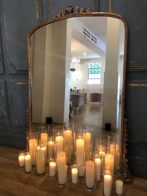 Candle Staircase, Bedroom Candles, Fake Candles, Candle Arrangements, Big Candles, Candles In Fireplace, Candle Wedding Decor, Floor Candle, Candle Altar