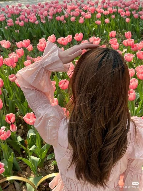 Disney Wallpaper Tangled, Korean Girl Dress, Eid Looks, Muslimah Photography, Instagram Profile Pic, Tulip Festival, Girl With Brown Hair, Dark Nature Aesthetic, Creative Profile Picture