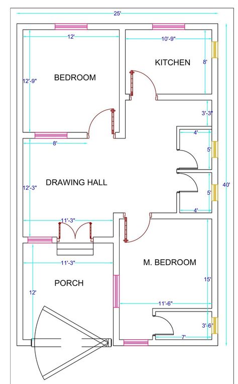 HOUSE PLAN FOR 1000 SQ. FT. (111 SQ. YARD) - Housewala 2 Bhk House Plan 1000 Sq Ft, Fancy Modern House, House Plans 1000 Sq Ft, 1000 Sq Ft House, Restaurant Floor Plan, 30x40 House Plans, 2bhk House Plan, Custom Floor Plans, 1000 Sq Ft