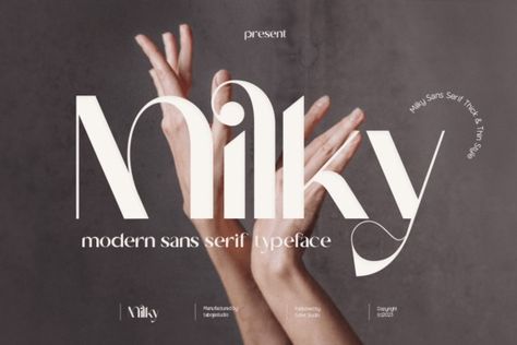 Milky Font by Taboja Studio · Creative Fabrica Display Typeface, Modern Sans Serif, Font A, Serif Typeface, Laser Cut Sign, Font Generator, Apple Mac, Patterned Sheets, Envato Elements