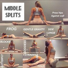 middle splits Do Splits, Dancing Tips, Cheer Stretches, Dance Stretches, Gymnastics Stretches, Flexibility Dance, Cheer Workouts, How To Do Splits, Stretches For Flexibility