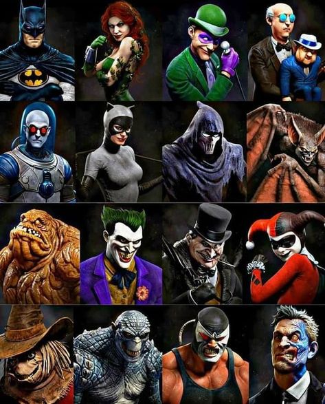 Batman Characters, Batman Painting, Der Joker, Gotham Villains, Batman Tattoo, Batman Stuff, Joker Batman, Batman Poster, Comic Villains