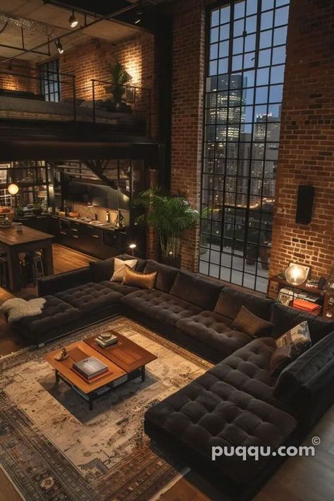 Greenwich Village Nyc Apartments, Dark Apartment Living Room, Cozy Luxury House, Aesthetic Apartment Ideas Cozy, Moody Dark Academia Living Room, Dark Neutral Home, Dark Neutral Home Decor, Home Aesthetic Black, Black And Wood Living Room