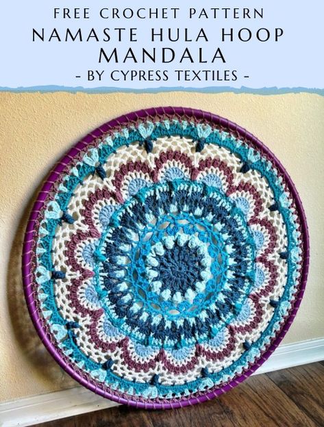 Free Crochet Patterns | Free Crochet Pattern Namaste Hula Hoop Mandala Mandala Crochet Free Pattern Circles, Crochet Dreamcatcher Pattern Free, Crochet Dreamcatcher Pattern, Crochet Jumpsuits, Crochet Wall Art, Handbags Patterns, Russian Crochet, Crochet Dreamcatcher, Chic Crochet