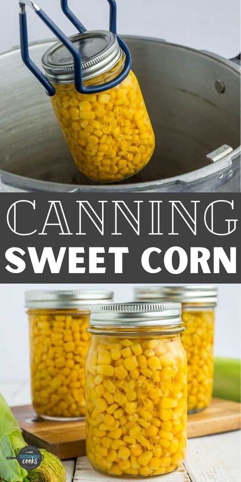 Learn all about safely Canning Corn in a pressure canner. You’ll love having jars of canned sweet corn to extend the taste of summer all year long. Canning Corn, Can Corn, Herb Drying, Canning Rack, Canning Salt, Canning Peaches, Pressure Canning Recipes, Canning 101, Canning Sweet Corn