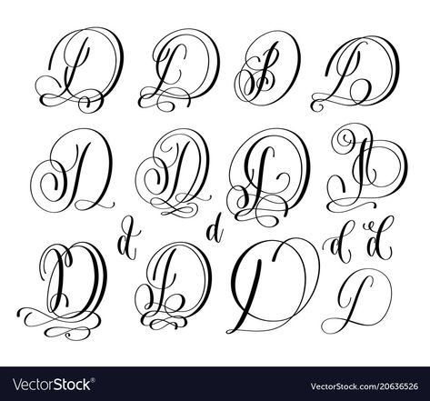 Letter D Design Creative, Letter D Calligraphy, D Letter Design, Graphic Design Style, Graffiti Lettering Fonts, Tattoo Lettering Fonts, Learn Calligraphy, Calligraphy Practice, Hand Lettering Alphabet