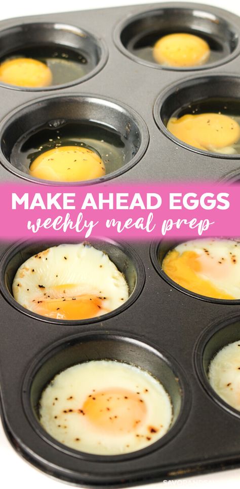 How to Bake Eggs in Oven in Muffin Tin {15 Minutes Meal Prep} Meal Prep Eggs, On The Go Meal Prep, Make Ahead Meal Prep, Low Carb Egg Muffins, Breakfast Recipe Ideas, Oven Baked Eggs, Egg Benedict, Desayuno Keto, Baked Eggs Recipe