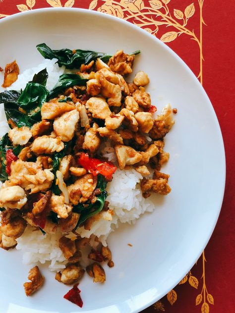 Basil Chicken (Pad Kaprow Gai) — Hi Palita Kaprow Recipe, Basil Chicken, Ground Chicken, I Want To Eat, Fish Sauce, South Asian, Fun Cooking, Chicken Stock, Middle Eastern