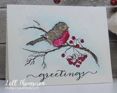 Black Christmas Cards, Stampendous Stamps, October Challenge, May Challenge, Snow Bird, Simple Christmas Cards, Christmas Challenge, Bird Stamp, Christmas Bird