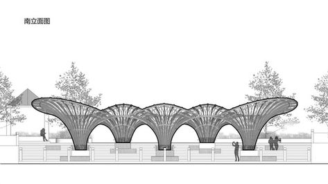 Gallery of Huanglong Waterfront Bamboo Pavilion / Atelier cnS + School of Architecture, South China University of Technology - 18 Rhythm Architecture Concept, Pavilion Architecture Public Spaces, Bamboo Pavilion, China University, Waterfront Architecture, Landscape Architecture Plan, Urban Design Diagram, Canopy Architecture, Pavilion Architecture