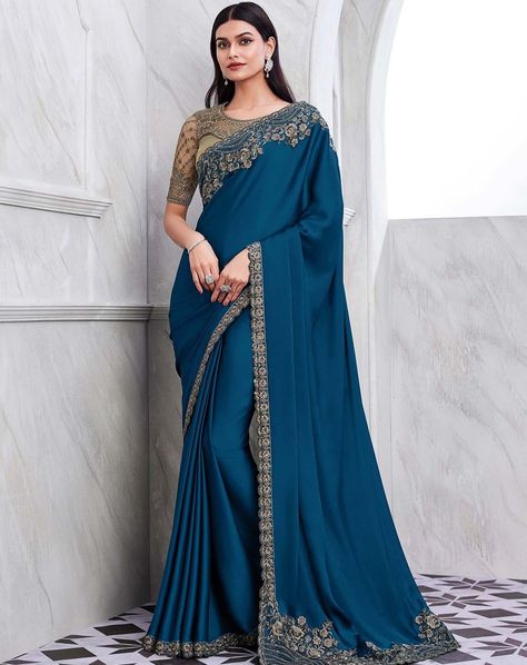 Teal Blue Walnut Silk Saree For details visit below link : https://www.urmifashion.com/Sarees/teal-blue-walnut-silk-saree-uf146-3 For query please call or whatsapp 078785 02300 #sarees #saree #silksarees #silksaree #partywearsaree #designersarees #festive #festivewear #sareelove #festivecollection #onlinestore #indianclothing #clothingstore #clothing #clothingforwomen #fashionstyle #shopping #ethnicwear #womenclothing #partywear #designer #trending #onlineshopping #onlineshoppingindia #ind... Reception Sarees, Blue Silk Saree, Grey Saree, Lace Saree, Bridesmaid Saree, Party Wear Lehenga Choli, Purple Saree, Crepe Saree, Party Sarees