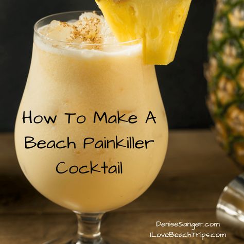 Painkiller Drink, Painkiller Recipe, Summer Party Drink, Painkiller Cocktail, Bartender Recipes, Fun Summer Drinks, Pineapple Cocktail, Travel Florida, Cocktail Drinks Alcoholic