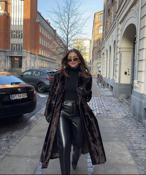 Nyc Winter Outfits, Fur Coat Outfit, Latina Outfits, Skandinavian Fashion, Chic Coat, Mob Wife, Country Concert Outfit, Looks Street Style, Cute Winter Outfits