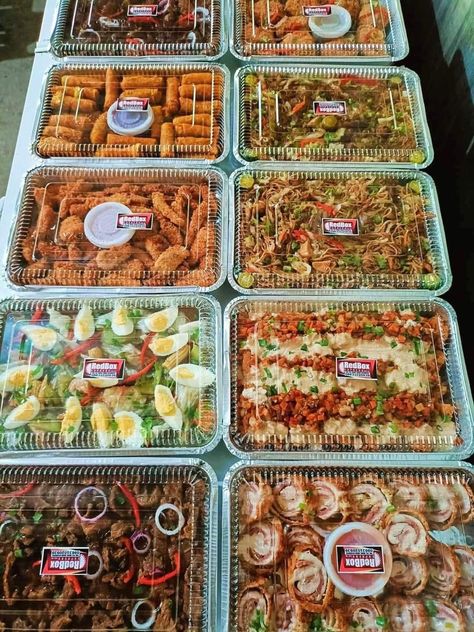 Food Business Ideas Philippines, Filipino Food Party, Philippine Photography, Food Gains, Catering Box, Feeding Program, Catering Food Displays, Food Business Ideas, Elegant Food