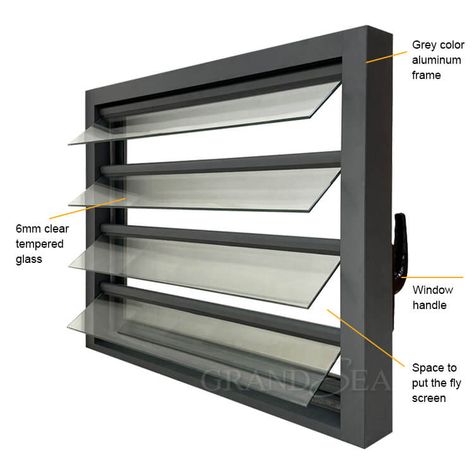 Bathroom Ventilation Window Design, Ventilation Window Design, Sliding Window Design, Glass Louvers, Metal Roof Houses, Home Window Grill Design, Kitchen Window Design, Window Construction, Louvre Windows