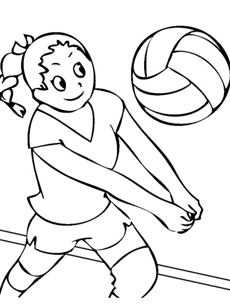 Volleyball Coloring Pages, Volleyball Drawing, Coloring Pages For Teenagers, Printable Flower Coloring Pages, Sports Coloring Pages, Playing Volleyball, Shark Coloring Pages, Coloring Page Ideas, Coloring Pages For Boys