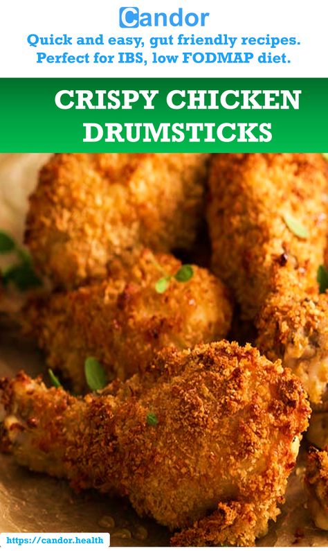 crumbed crispy juicy chicken drumsticks perfect for low fodmap or ibs diet Low Fodmap Chicken Drumsticks, Baked Fried Chicken Drumsticks, Best Way To Make Chicken Drumsticks, Recipe For Drumsticks In Oven, How To Make Drumsticks In The Oven, Crispy Oven Baked Chicken Drumsticks, Crumbed Chicken Recipes, Baked Drumstick Recipe, Panko Chicken Drumsticks