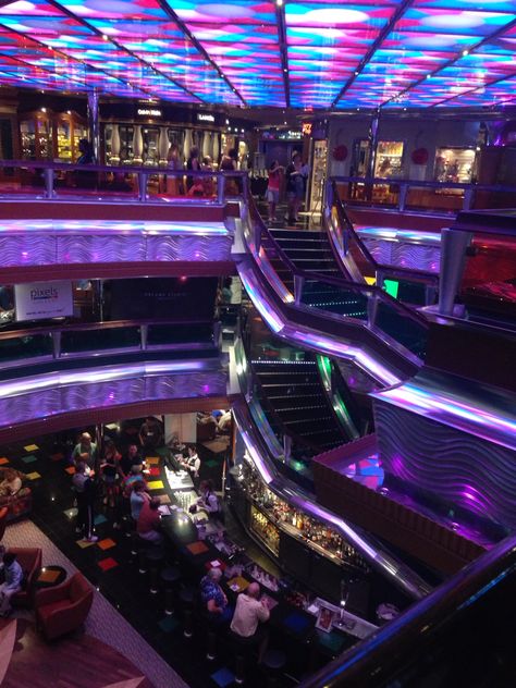 Carnival Glory's color changing lobby. I love the Glory!! Cruise Travel Agent, Cruise Pics, Ship Interior, Carnival Glory, Cruise Ship Pictures, Grad Trip, Carnival Cruise Ships, Nightclub Design, Carnival Cruise Line