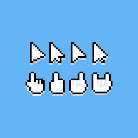 Pixel art cartoon icon cursor set. Premi... | Premium Vector #Freepik #vector #arrow #hand #cartoon #retro Pixel Cursor, Pixel Art Website, Pixel Art Cartoon, Hand Cartoon, Pixel Icons, Pixel Art Landscape, Retro Arcade Games, Piskel Art, Pixel Font