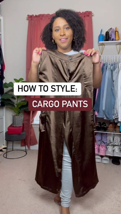 How to style Cargo Pants | Fall Outfits #fallfashion #falloutfits #howtostyle #cargopants | Patty's Kloset Brown Cargo Pants With Cargo Pockets For Fall, Dress Up Cargo Pants Outfit, Fall Full-length Cargo Pants With Pockets, Dressy Cargo Pants Outfits, Urban Style Brown Cargo Pants For Fall, Fall High-waist Parachute Pants With Cargo Pockets, Fall Wide-leg Cargo Pants With Cargo Pockets, Casual Chic Fall Outfits, How To Style Cargo Pants