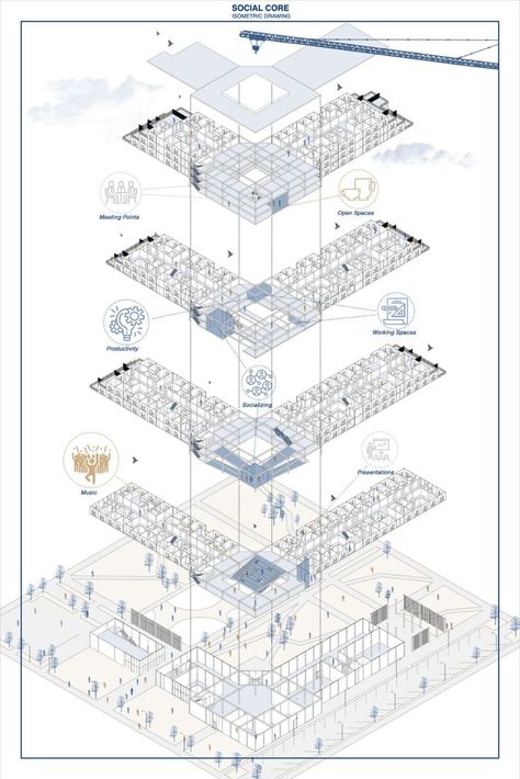 Youth housing design challenge '19 Semi Public Space Architecture, Multi Functional Spaces Interior Design, Public Space Diagram Architecture, Social Architecture Public Spaces, L Shape Residential Building Plan, L Shaped Architecture, U Shaped Apartment Building, L Shape Building Architecture Design, L Shaped Building Architecture