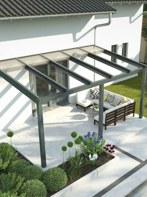 Corner Pergola, Rocks Landscaping, Pergola Ideas, Pergola Attached To House, Cozy Backyard, Back Porch Ideas Covered, Patio Canopy, Pergola With Roof, Small Porches