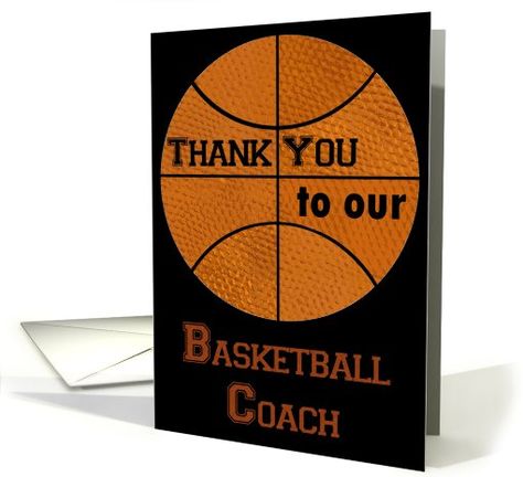 Thank you to our Basketball Coach card Cards For Coaches, Thank You Card For Coach, Sports Thank You Cards, Thank You Coach Frame, Basketball Coach Thank You Card, Teachers Day Card, Teachers Day, Basketball Coach, Sports Cards