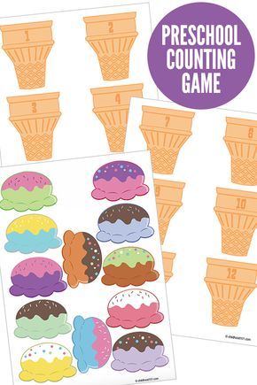 A fun, free printable preschool counting game that invites preschoolers to count and match ice cream scoops to numbered cones. #preschool #countinggames Preschool Counting, Counting Games, Summer Preschool, Ice Cream Scoops, Numbers Preschool, Counting Activities, Preschool Printable, Math Activities Preschool, Free Preschool