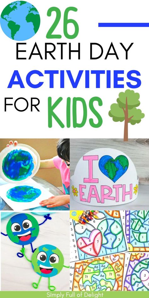 Earth Day Crafts and Printables Earth Day First Grade, Earthday Activity For Kids, Earth Day Crafts For Kindergarten, Earth Day Crafts For Preschoolers, Earth Day Art Projects, Earth Day Activities For Kindergarten, Earth Day Craft Ideas, Earth Day For Kids, Earth Day Crafts For Kids