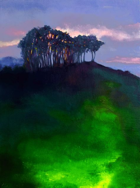 Glowing Painting, Arte Peculiar, Irish Landscape, Landscape Artwork, Abstract Art Landscape, Abstract Landscape Painting, Watercolor Inspiration, The Fairy, Contemporary Landscape