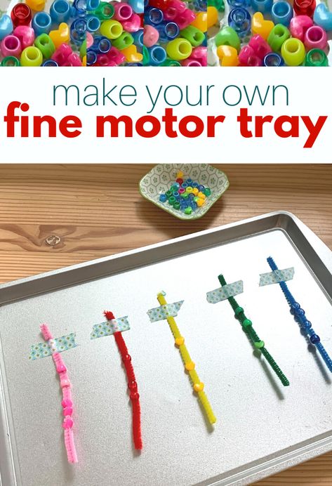 Easy Fine Motor Tray for Preschool - No Time For Flash Cards Diy Fine Motor Activities, Fall Fine Motor Activities, Christmas Fine Motor Activities, Fine Motor Skills Preschool, Activities Adults, Kids Activity Pages, Shape Worksheet, Motor Skills Preschool, Preschool Fine Motor Skills