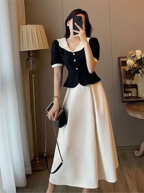 Korean Office, Korean Skirt, Ladies Suits, Suits Casual, Sunday Dress, Middle Age Fashion, French Retro, Skirts Midi High Waisted, Androgynous Fashion