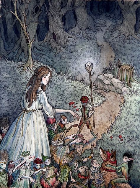 Illustration for "The Fairy Nurse" by Caitlin Hackett Caitlin Hackett, Violet Fairy, Lilac Fairy, 동화 삽화, Arte Indie, Fairy Tale Illustration, Fairytale Illustration, Vintage Fairies, Fairy Book