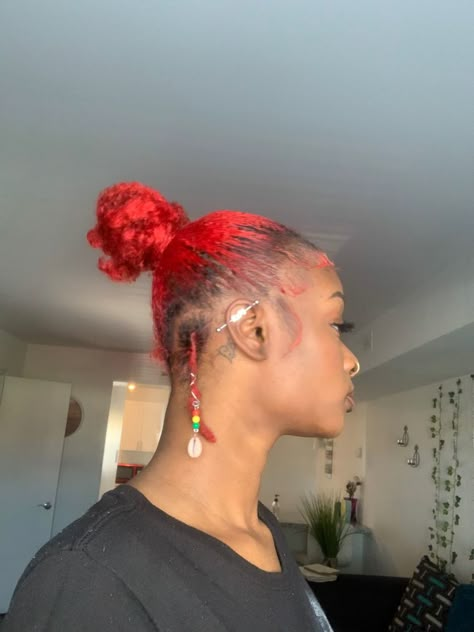 Natural bun with rat tail loc , industrial bar , and musical heart tattoo behind the ear Rat Tail Loc, Wisdom Loc Natural Hair, Wisdom Loc, Rat Tail Hair, Customize Character, Rat Tails, Hair Inspo Black, Tattoo Behind The Ear, Baddie Poses