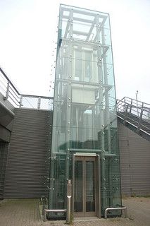 A glass elevator | Flickr - Photo Sharing! Stair Elevator, House Lift, Elevator Interior, Glass Lift, Elevator Design, Glass Elevator, Glass Structure, Lift Design, Glass Facades