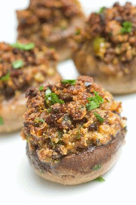 Sausage-Stuffed Mushrooms Best Ina Garten Recipes, Sausage Stuffed Mushrooms, Crab Stuffed Mushrooms, Mushroom Appetizers, Crab Stuffed, Stuffed Mushroom, Gourmet Cooking, Party Food Appetizers, Best Appetizers