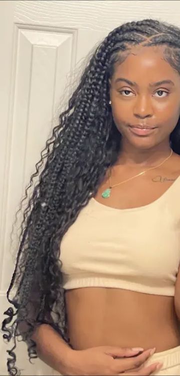 Cornrows With Weave, Hair Braid Designs, Big Box Braids Hairstyles, Braids Hairstyles Pictures, Braided Cornrow Hairstyles, Cute Box Braids Hairstyles, Twist Braid Hairstyles, Protective Hairstyles Braids, Fulani Braids