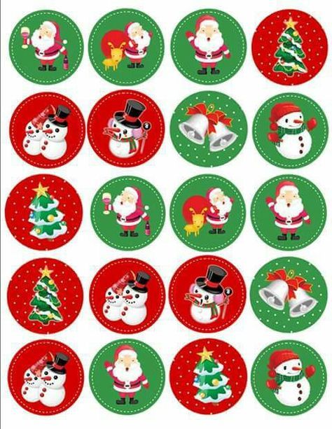 Christmas Toppers Printable, Christmas Stickers Printable, Calendar Gift, Christmas Cake Topper, Christmas Topper, Christmas Diamonds, Bottle Cap Crafts, Christmas Labels, Paper Printable