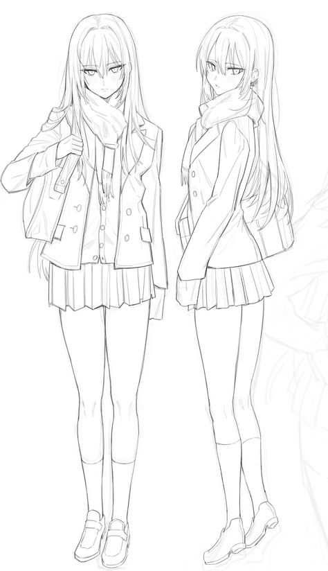 A Silent Voice Manga, Body Type Drawing, Human Body Drawing, Anime Lineart, Oc Drawings, Coloring Book Art, Geek Culture, Character Creation, Cute Characters